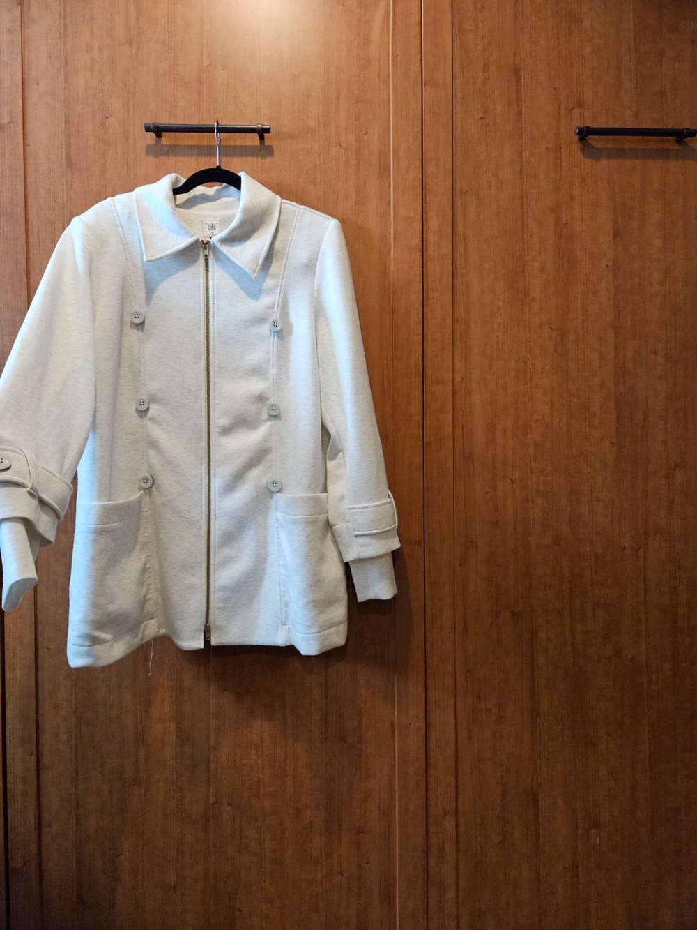 CAbi Peacoat with Zip Front-Oatmeal Cream color - Picture 2 of 4